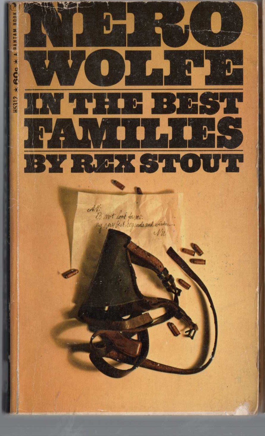 Rex Stout  IN THE BEST FAMILIES front book cover image