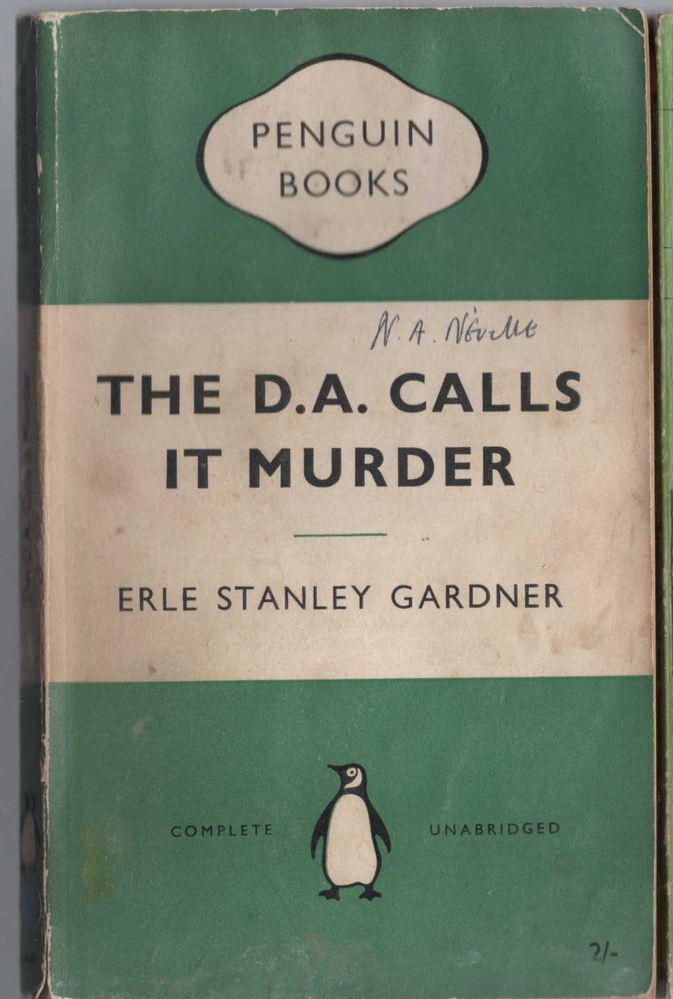 Erle Stanley Gardner  THE D.A. CALLS IT MURDER front book cover image