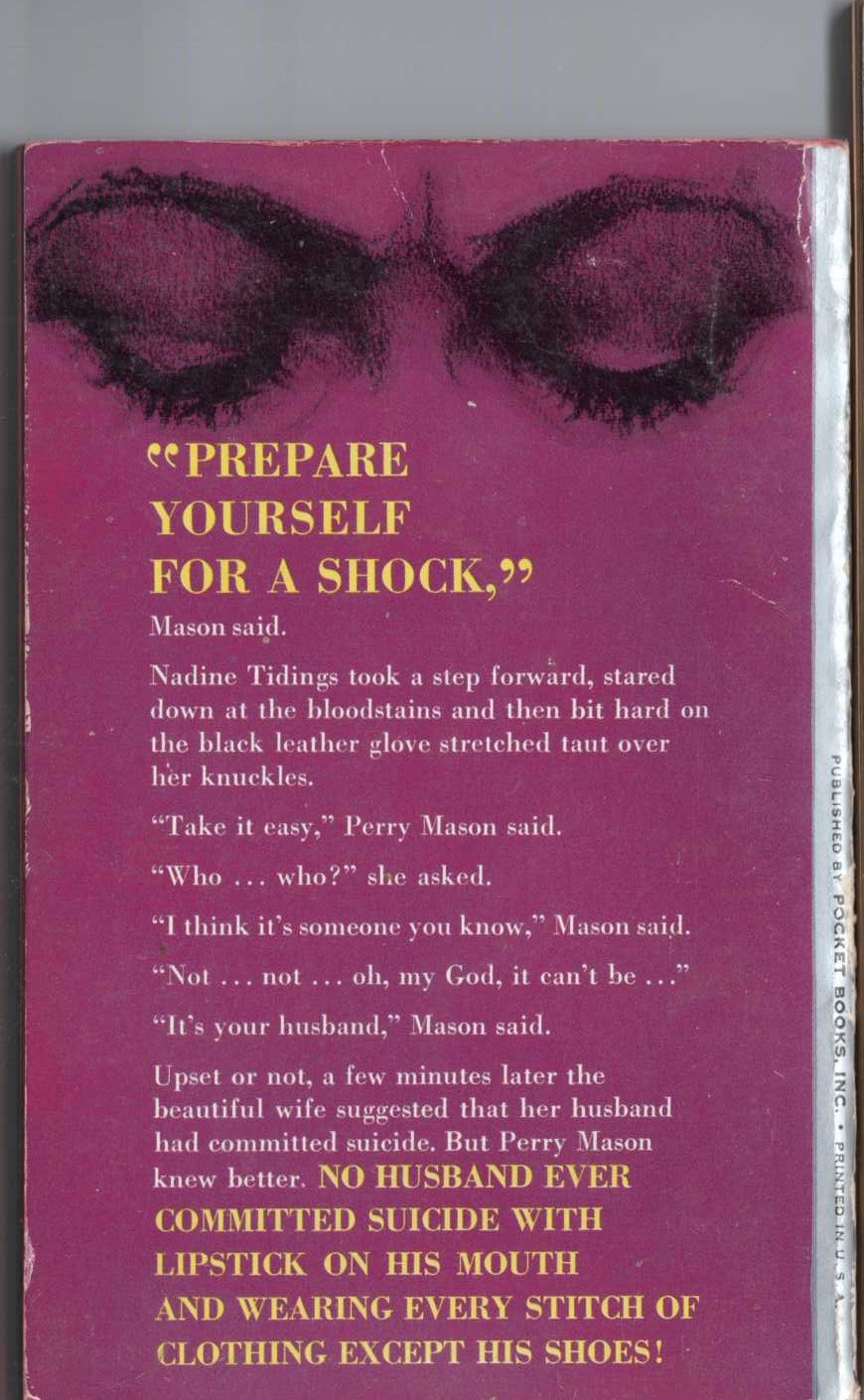 Erle Stanley Gardner  THE CASE OF THE BAITED HOOK magnified rear book cover image