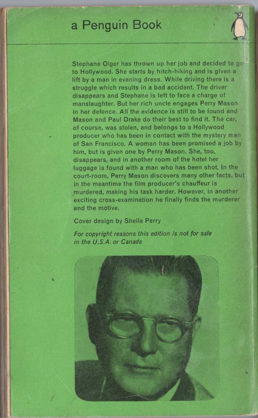 Erle Stanley Gardner  THE CASE OF THE HAUNTED HUSBAND magnified rear book cover image