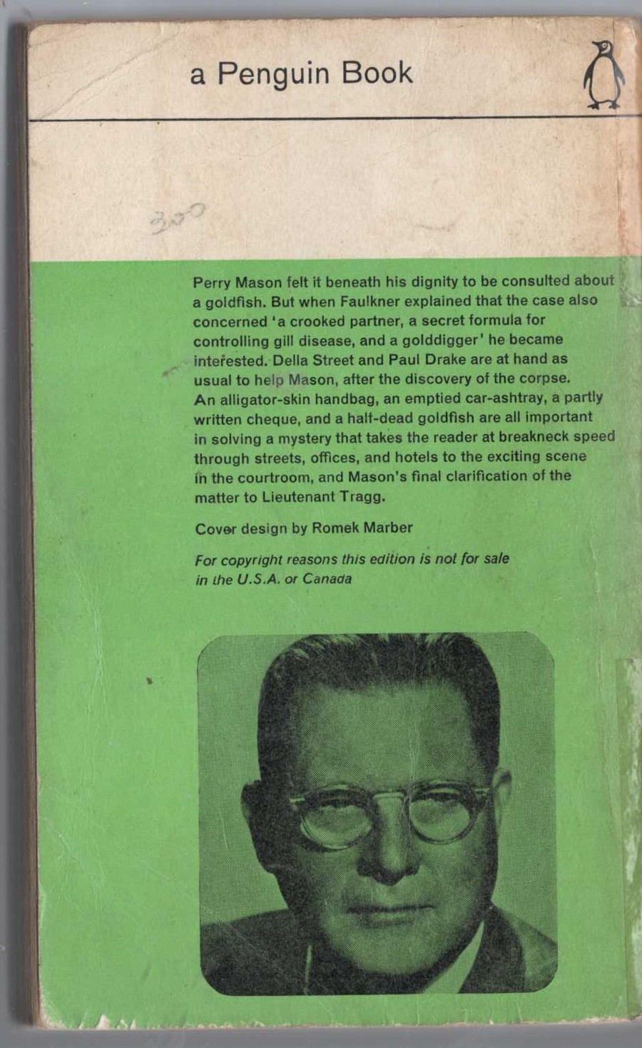 Erle Stanley Gardner  THE CASE OF THE GOLDDIGGER'S PURSE magnified rear book cover image