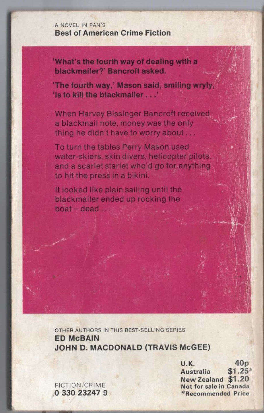 Erle Stanley Gardner  THE CASE OF THE STEPDAUGHTER'S SECRET magnified rear book cover image