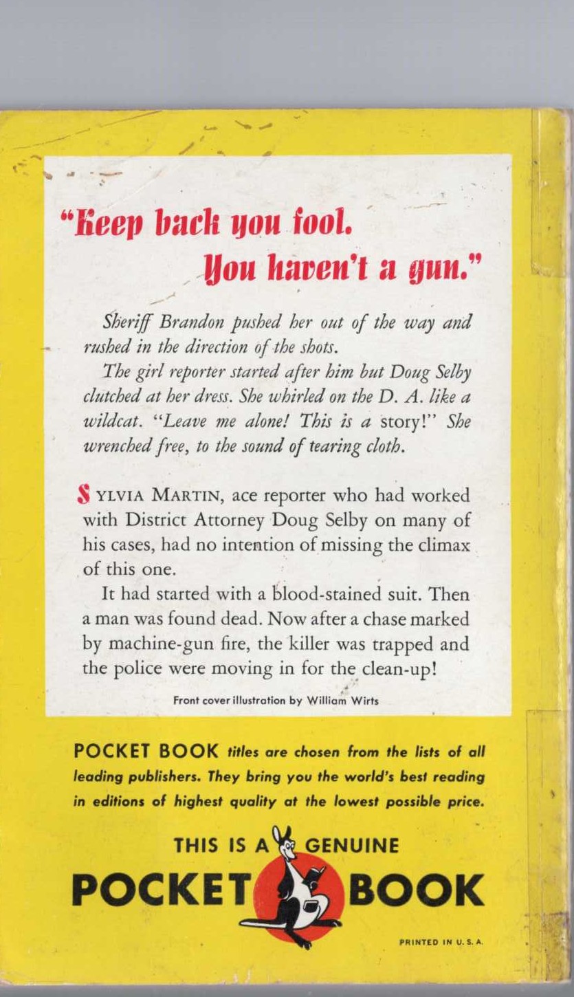 Erle Stanley Gardner  THE D.A. DRAWS A CIRCLE magnified rear book cover image