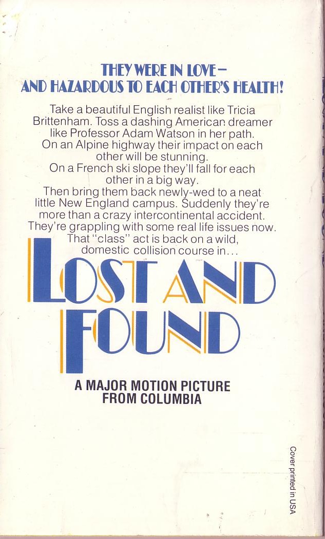 LOST AND FOUND (George Segal & Glenda Jackson) magnified rear book cover image