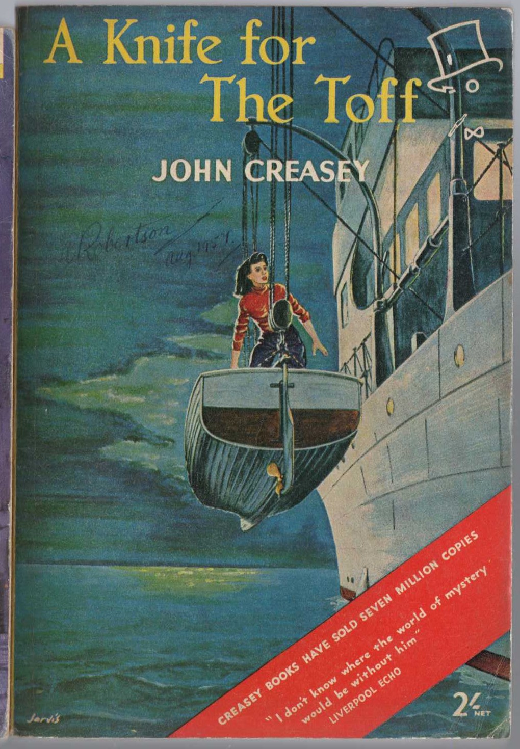 John Creasey  A KNIFE FOR THE TOFF front book cover image