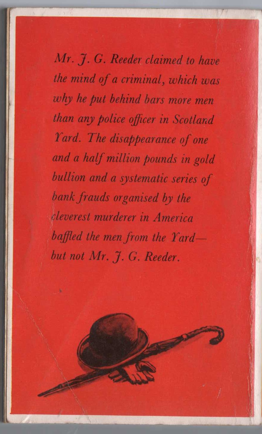 Edgar Wallace  MR.J.G.REEDER RETURNS magnified rear book cover image
