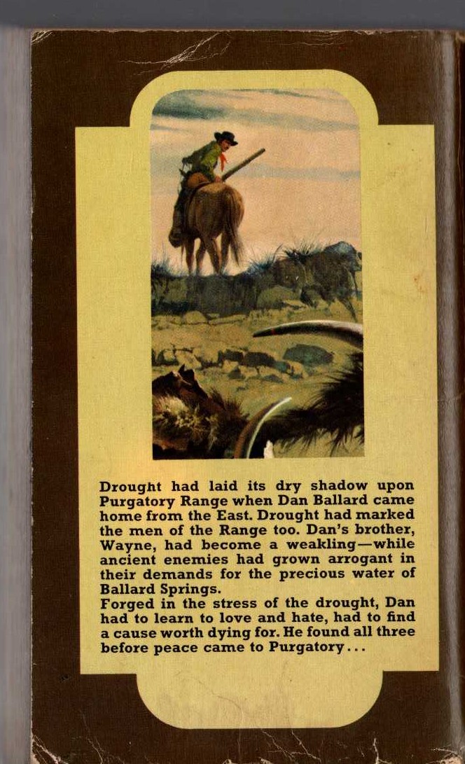 Norman Fox  THE THIRSTY LAND magnified rear book cover image