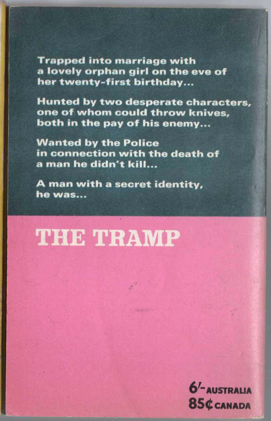Edgar Wallace  THE TRAMP magnified rear book cover image