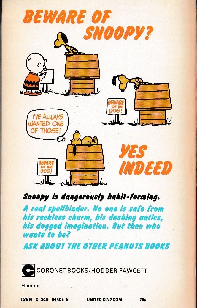 Charles M. Schulz  ALL THIS AND SNOOPY, TOO magnified rear book cover image