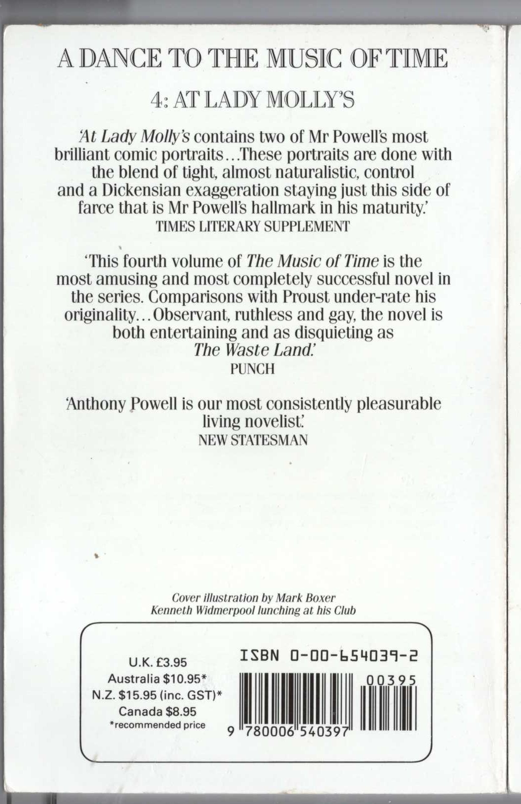 Anthony Powell  AT LADY MOLLY'S magnified rear book cover image