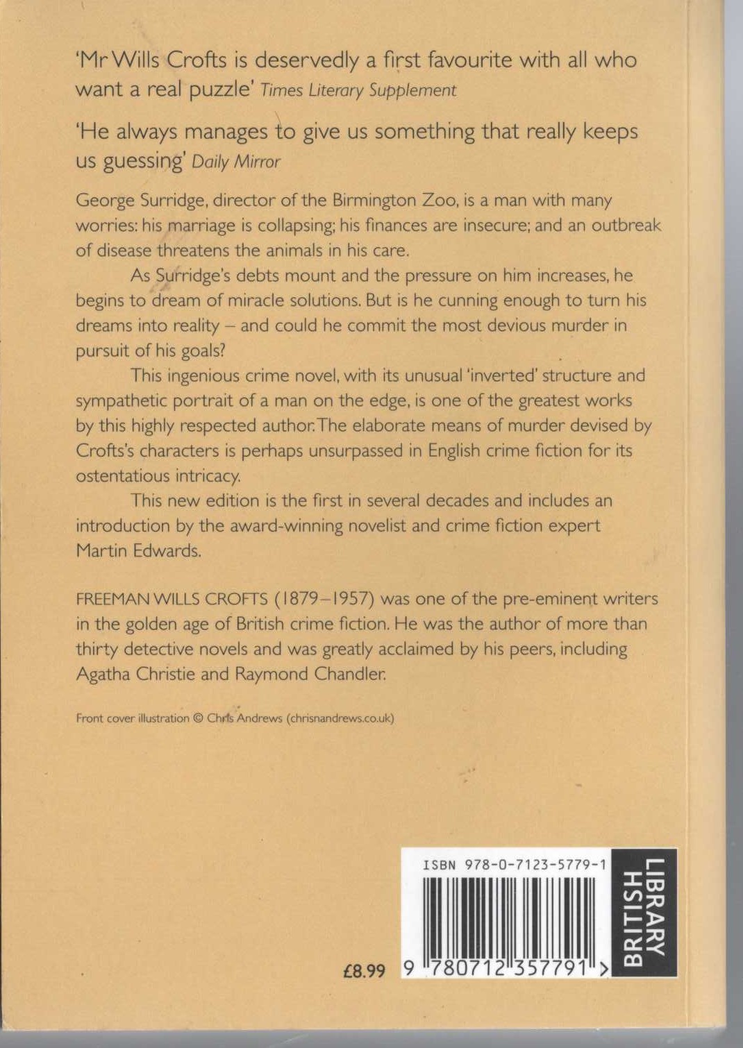 Freeman Wills Crofts  ANTIDOTE TO VENOM magnified rear book cover image
