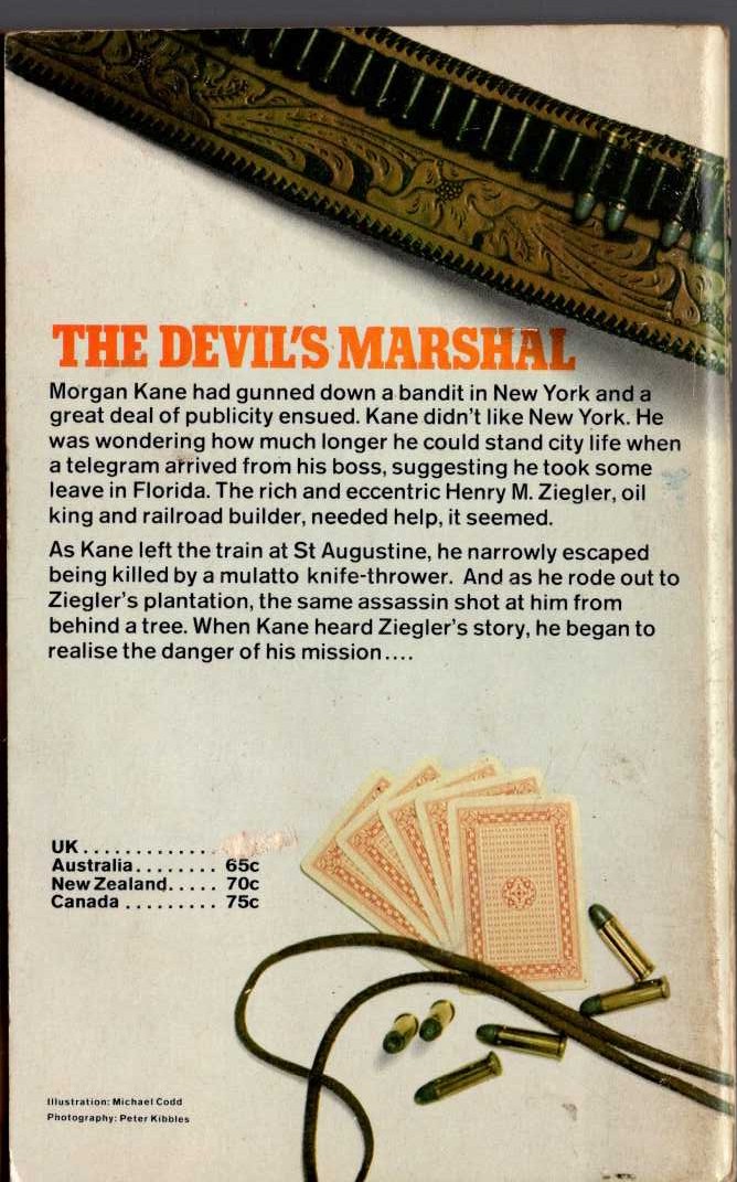 Louis Masterson  THE DEVIL'S MARSHAL magnified rear book cover image