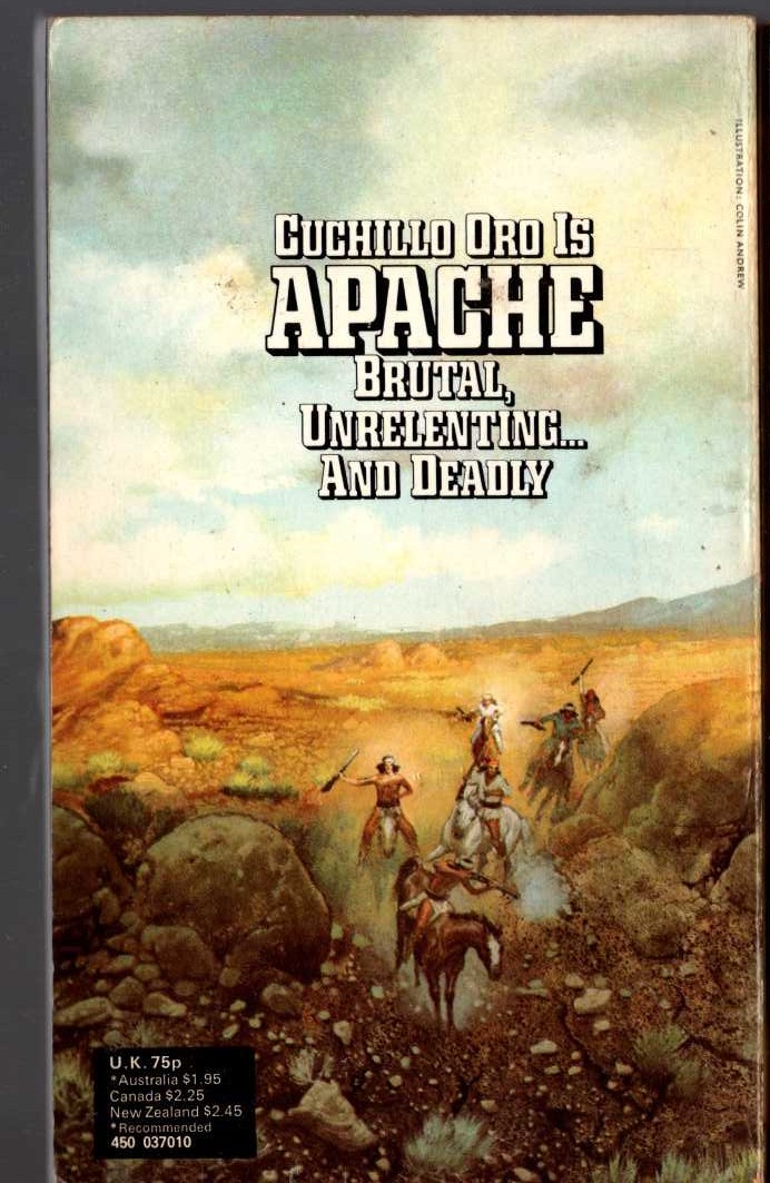 William M. James  APACHE 4: THE DEATH TRAIN magnified rear book cover image