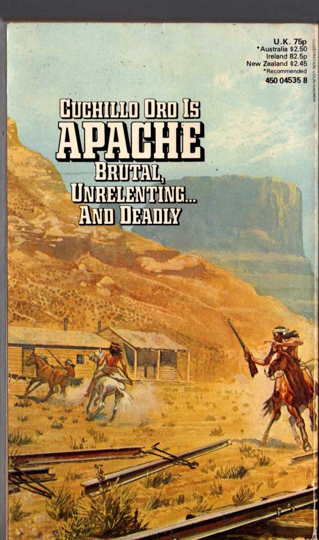 William M. James  APACHE 8: BLOOD ON THE TRACKS magnified rear book cover image