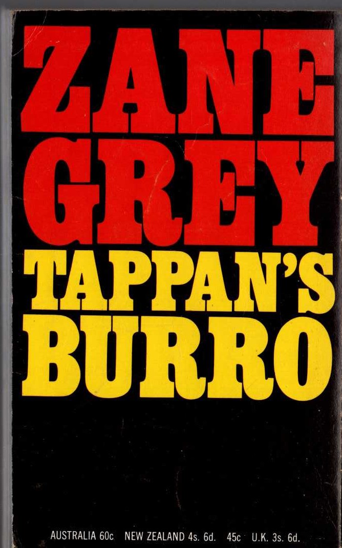 Zane Grey  TAPPAN'S BURRO magnified rear book cover image