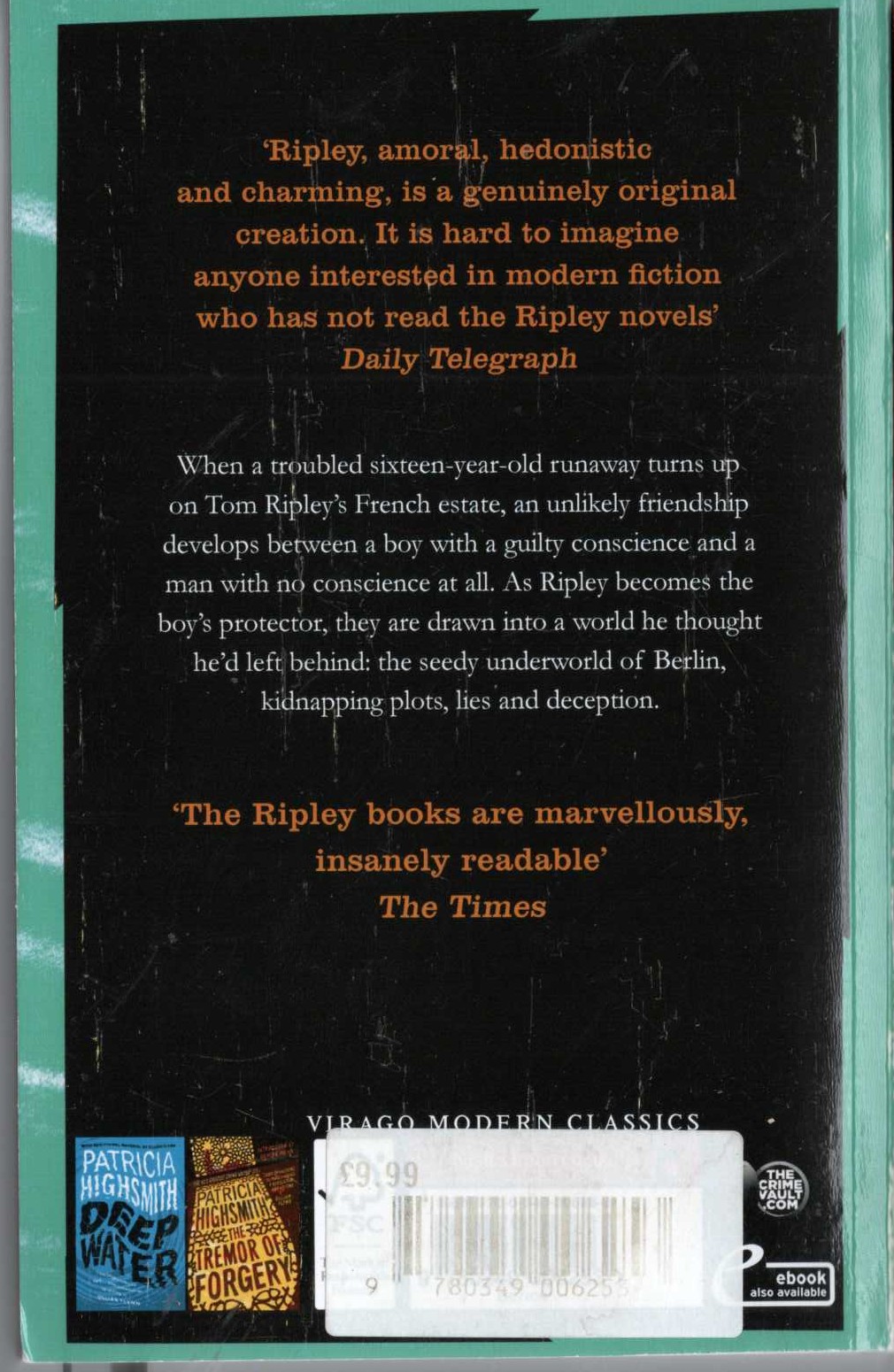 Patricia Highsmith  THE BOY WHO FOLLOWED RIPLEY magnified rear book cover image