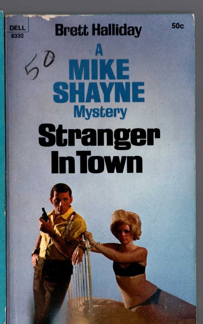 Brett Halliday  STRANGER IN TOWN front book cover image