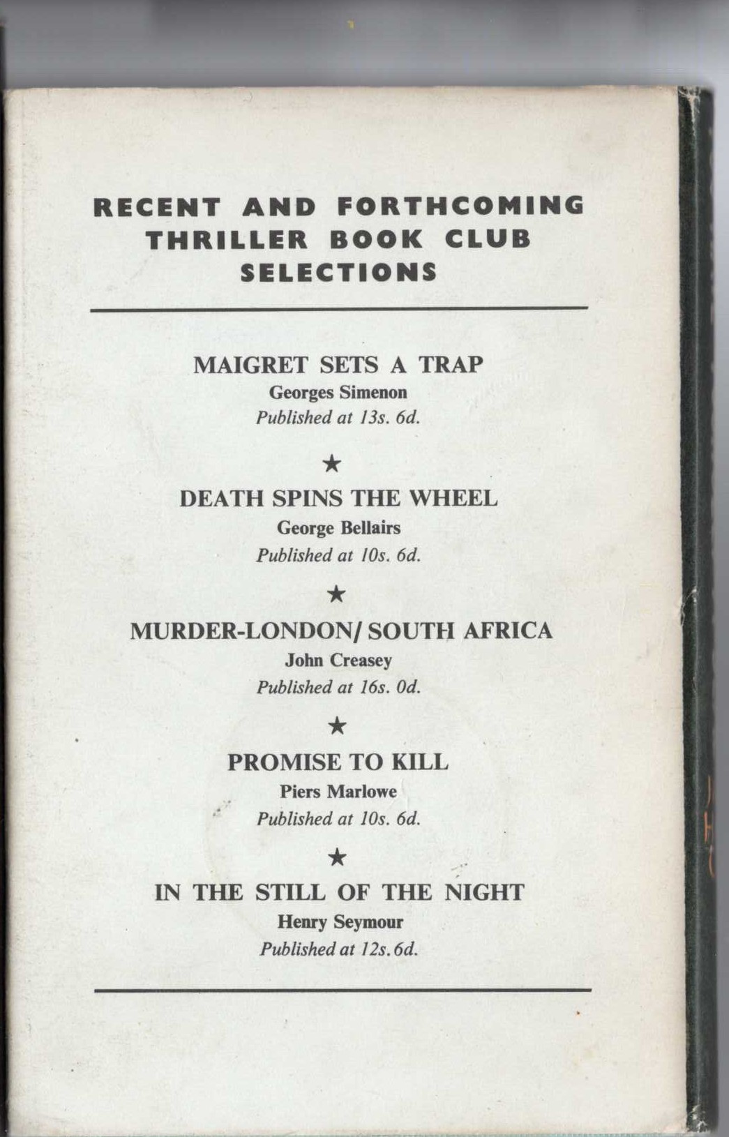 YOU HAVE YOURSELF A DEAL magnified rear book cover image