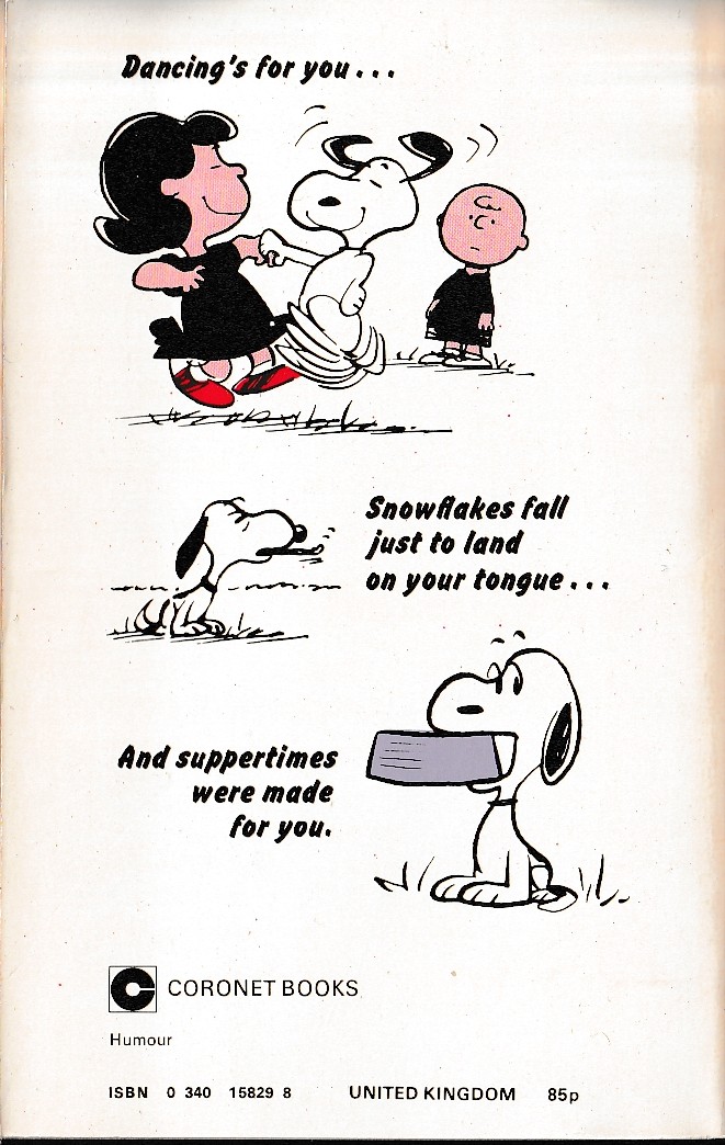 Charles M. Schulz  IT'S FOR YOU, SNOOPY magnified rear book cover image