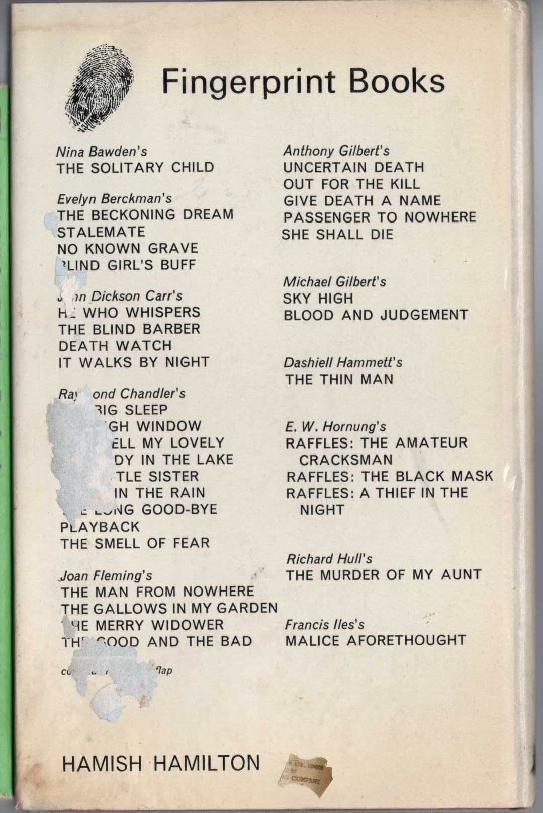 THREE WITNESSES magnified rear book cover image