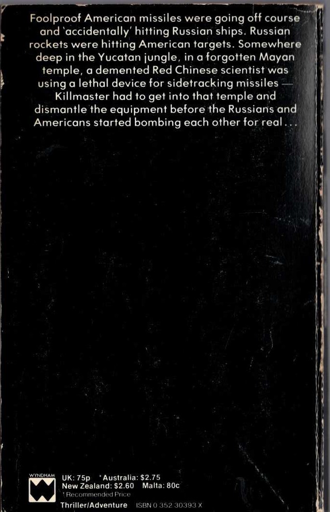 Nick Carter  ASSIGNMENT INTERCEPT magnified rear book cover image