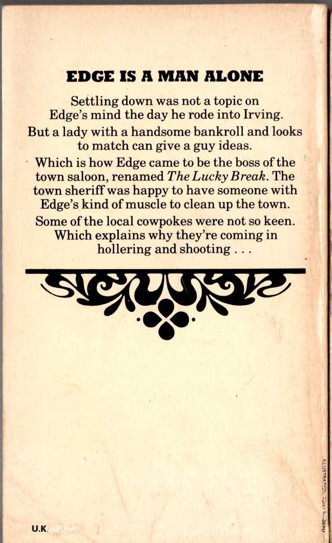 George G. Gilman  EDGE 36: TOWN ON TRIAL magnified rear book cover image