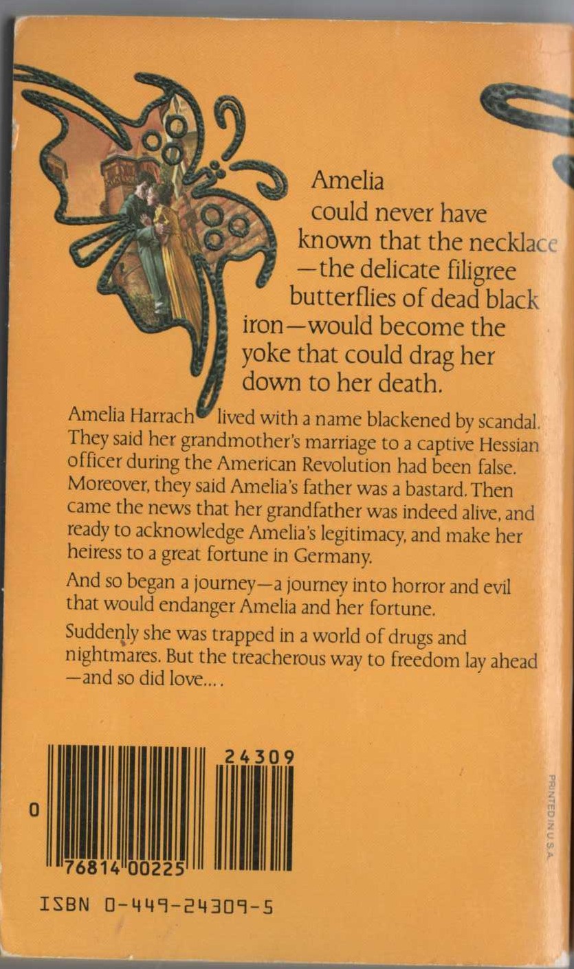 Andre Norton  IRON BUTTERFLIES magnified rear book cover image