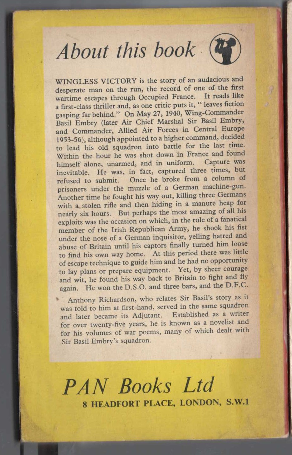 Anthony Richardson (related_to) WINGLESS VICTORY magnified rear book cover image