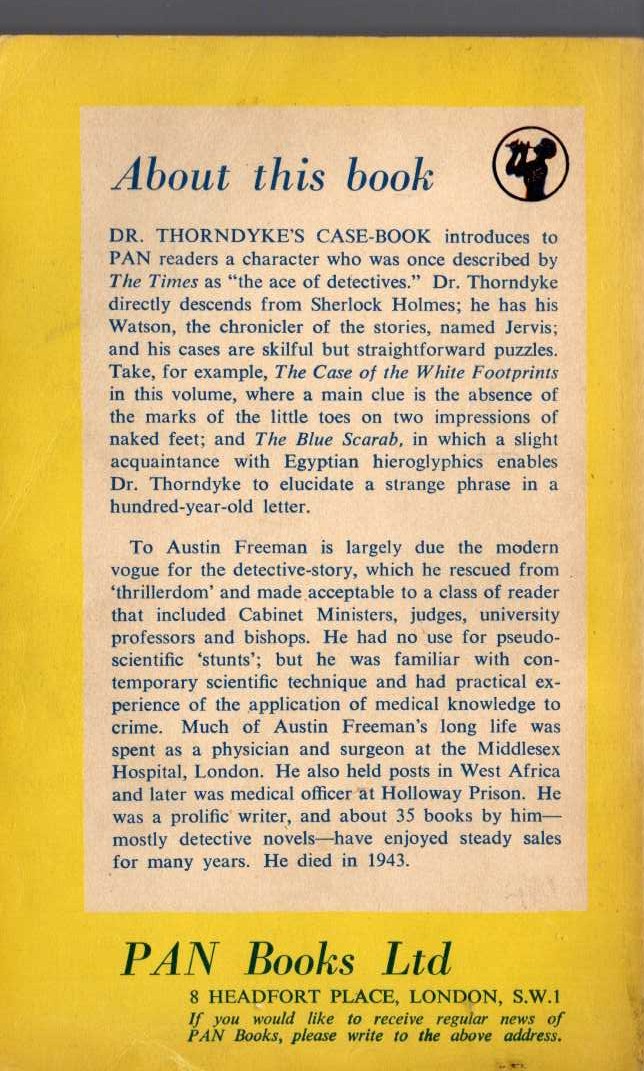 R.Austin Freeman  DR. THORNDYKE'S CASE-BOOK magnified rear book cover image