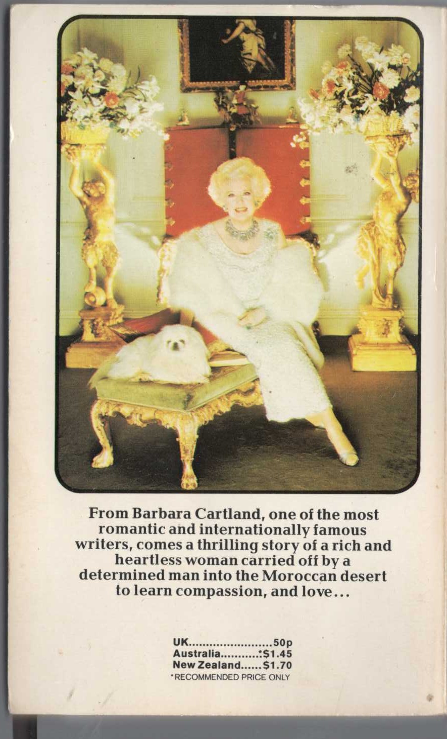 Barbara Cartland  PUNISHMENT OF A VIXEN magnified rear book cover image