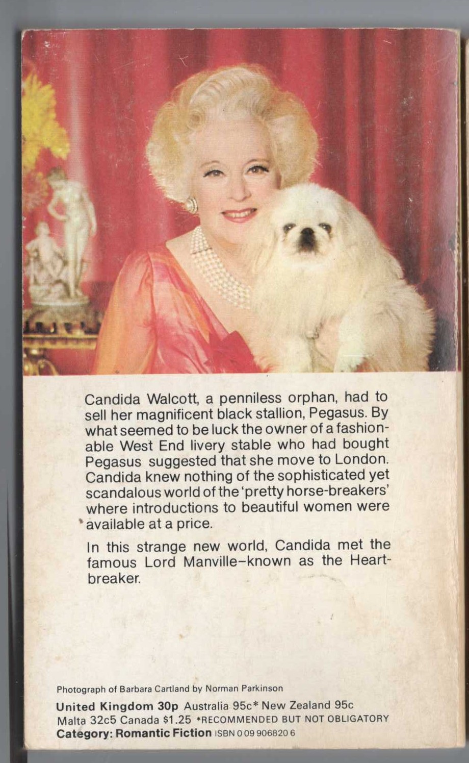 Barbara Cartland  THE PRETTY HORSE-BREAKERS magnified rear book cover image