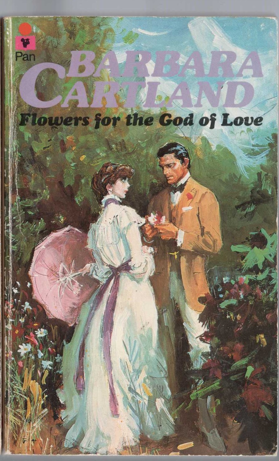 Barbara Cartland  FLOWERS FOR THE GOD OF LOVE front book cover image