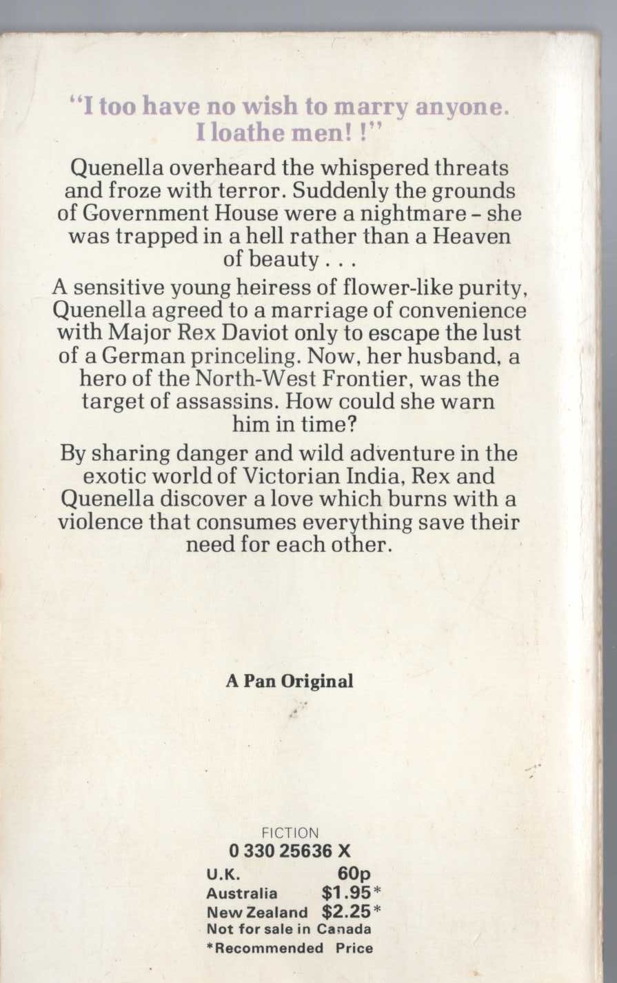 Barbara Cartland  FLOWERS FOR THE GOD OF LOVE magnified rear book cover image