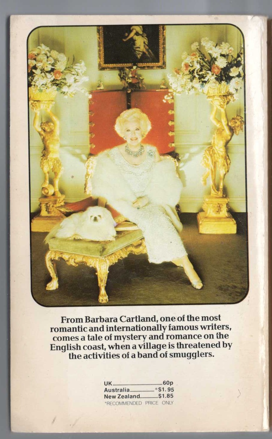 Barbara Cartland  LOVE AND THE LOATHSOME LEOPARD magnified rear book cover image