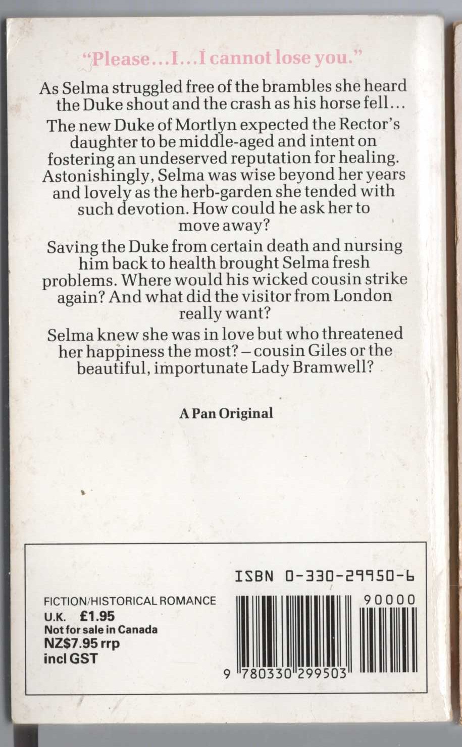 Barbara Cartland  A HERB FOR HAPPINESS magnified rear book cover image