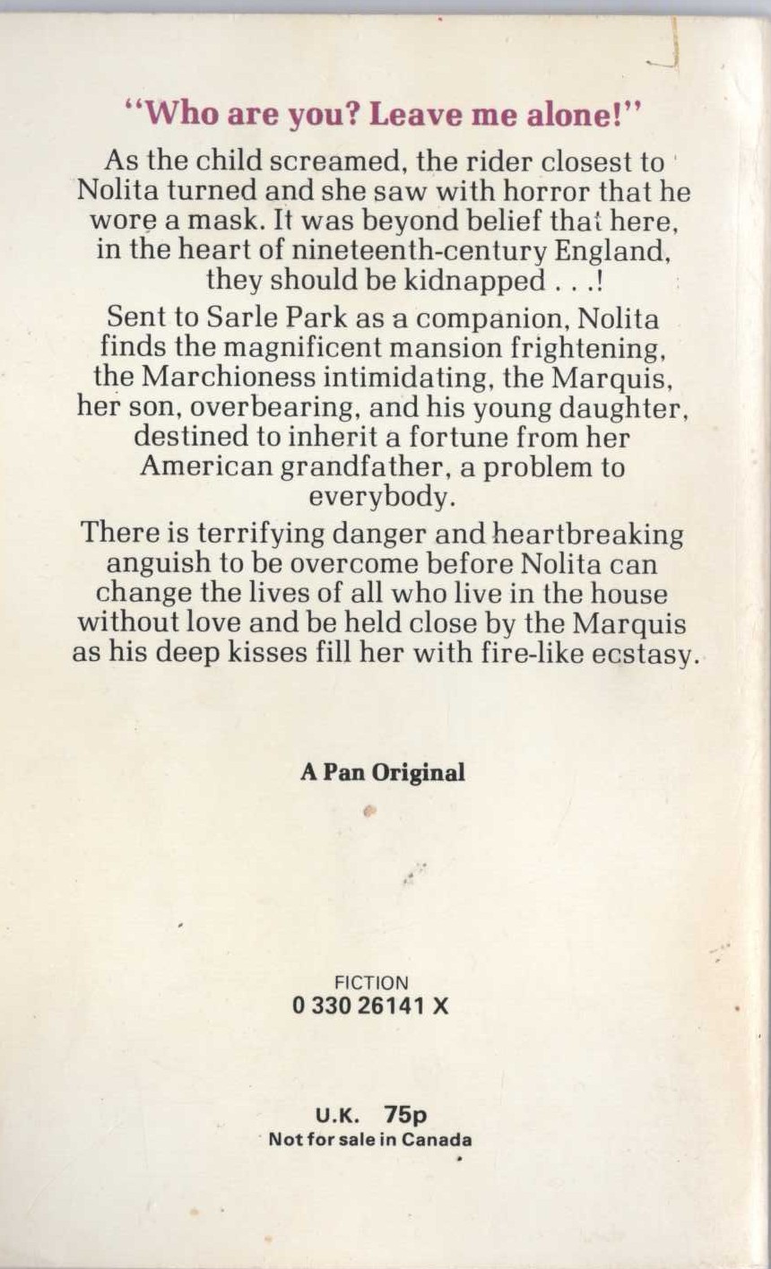 Barbara Cartland  LITTLE WHITE DOVES OF LOVE magnified rear book cover image