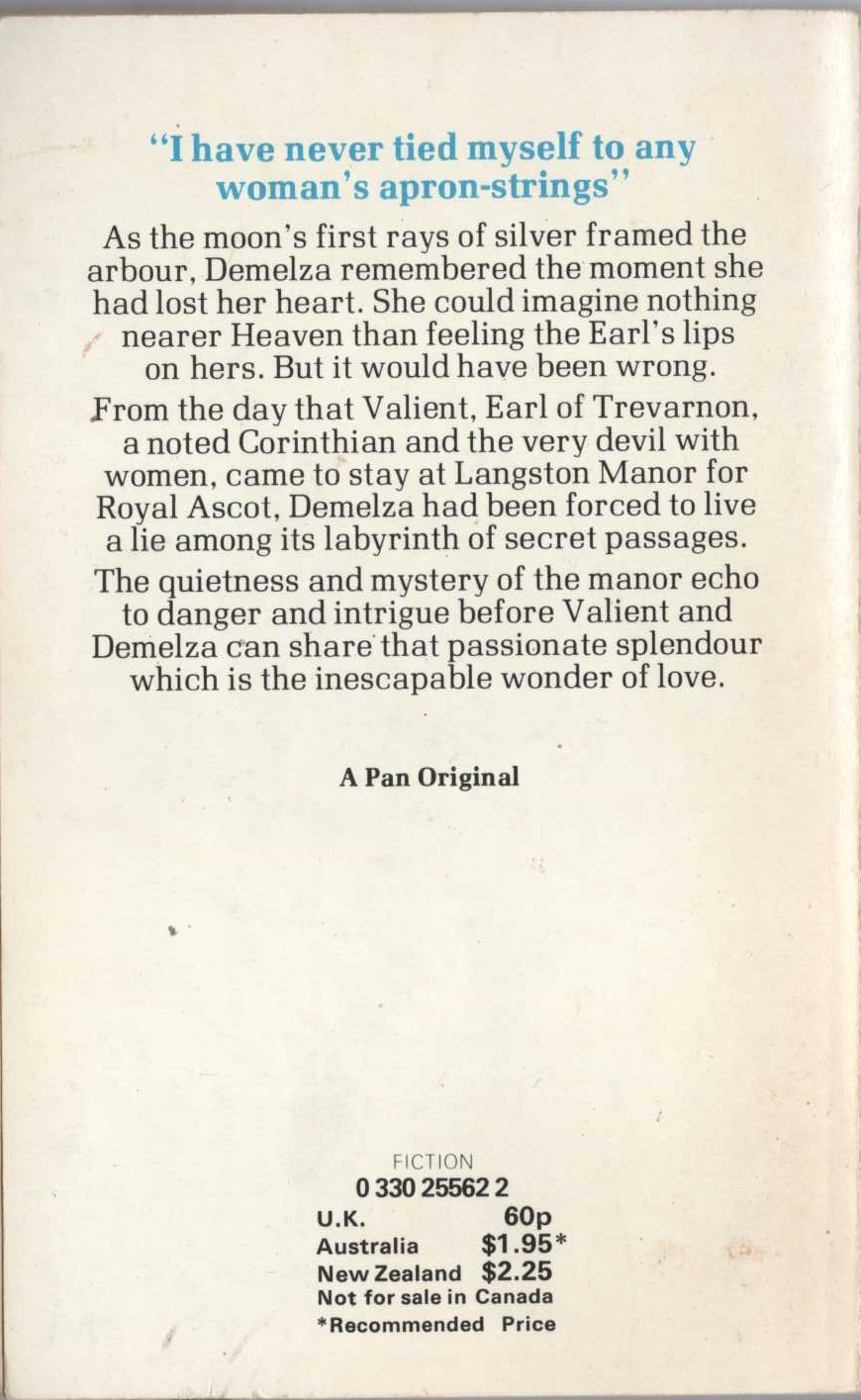 Barbara Cartland  THE GHOST WHO FELL IN LOVE magnified rear book cover image