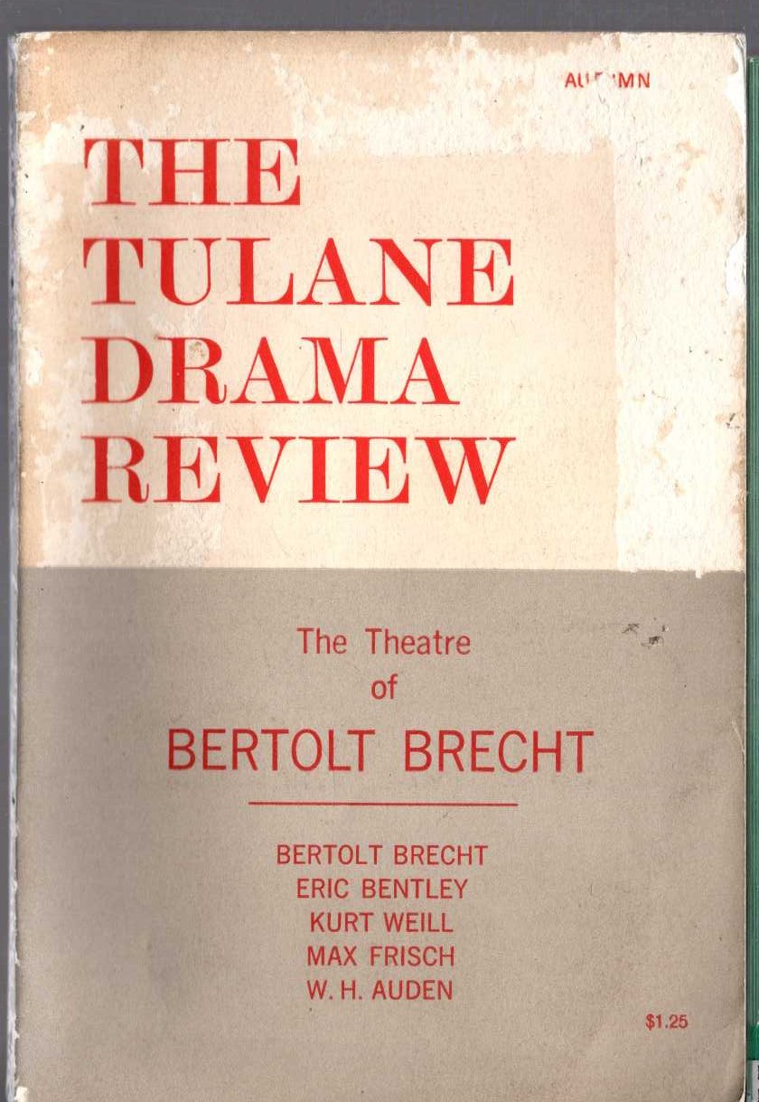 (Robert W.Corrigan edits) THE TULANE DRAMA REVIEW. THE THEATRE OF BERTOLT BRECHT front book cover image
