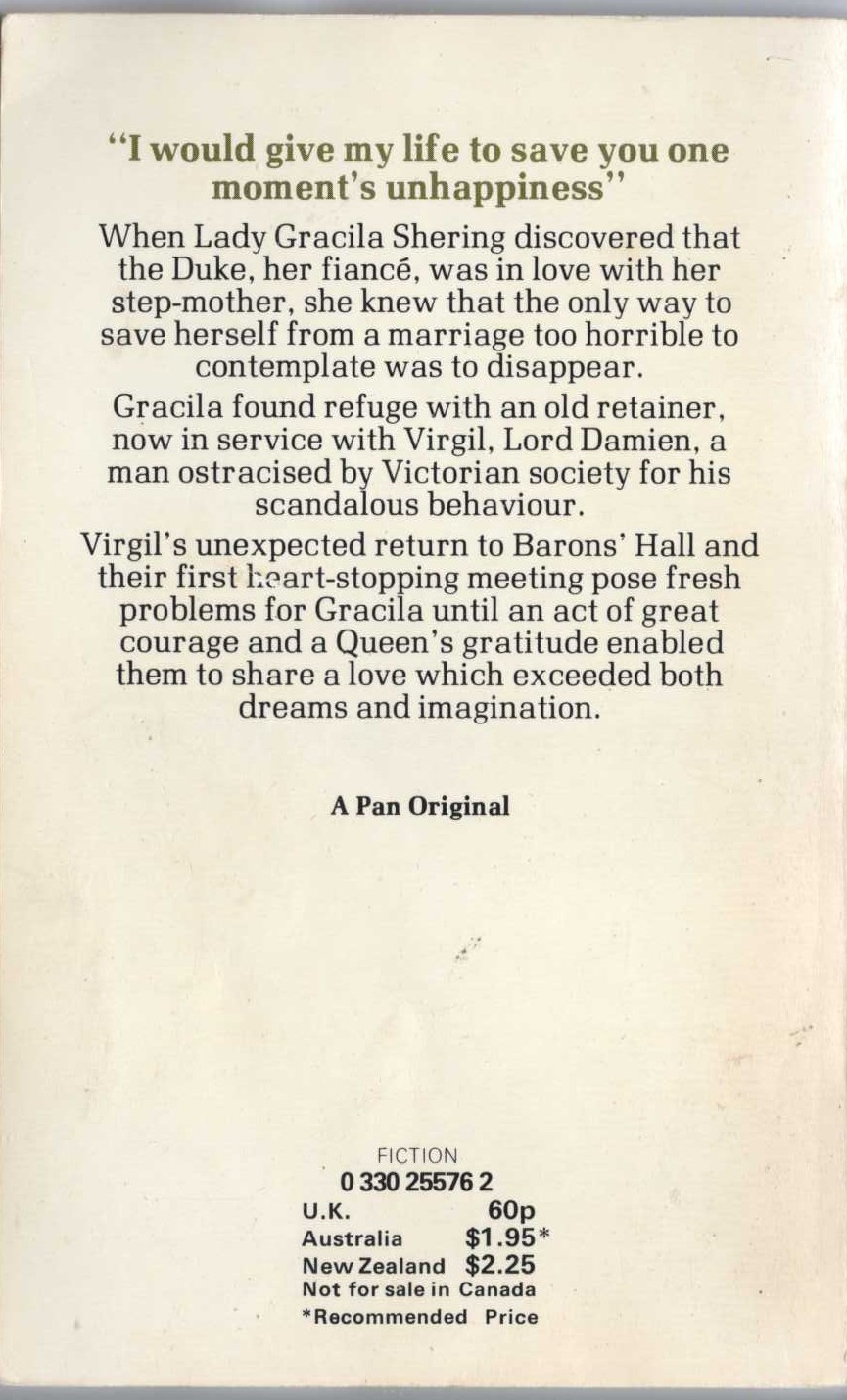 Barbara Cartland  A RUNAWAY STAR magnified rear book cover image