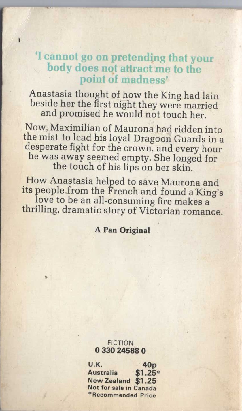 Barbara Cartland  A KISS FOR THE KING magnified rear book cover image