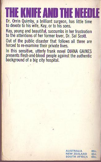 Diana Gaines  THE KNIFE AND THE NEEDLE magnified rear book cover image