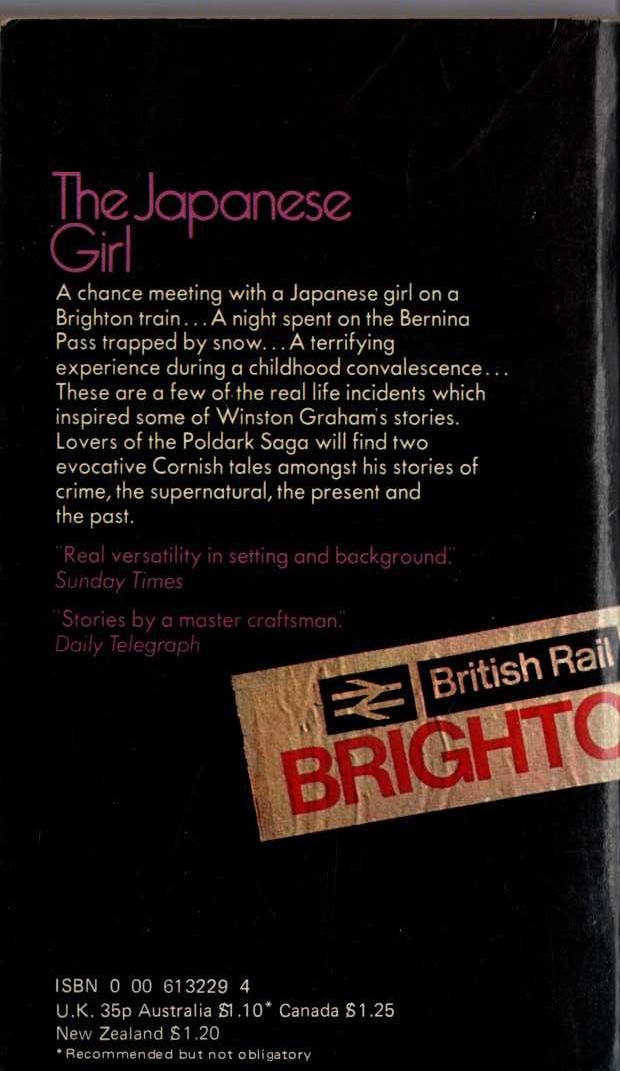 Winston Graham  THE JAPANESE GIRL magnified rear book cover image