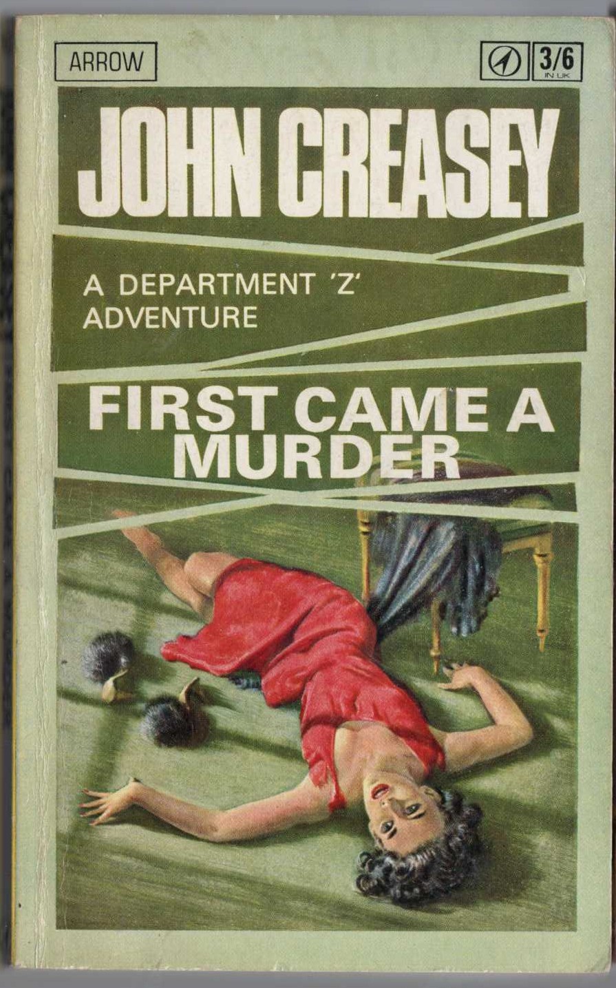 John Creasey  FIRST CAME A MURDER (Department 'Z') front book cover image