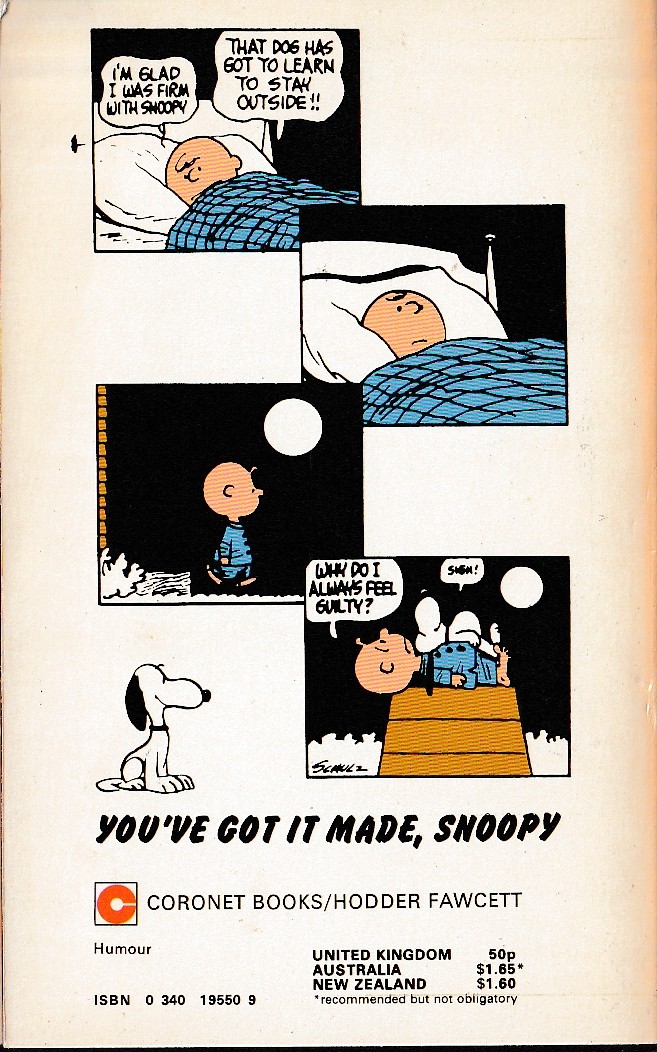 Charles M. Schulz  YOU'VE GOT IT MADE, SNOOPY magnified rear book cover image