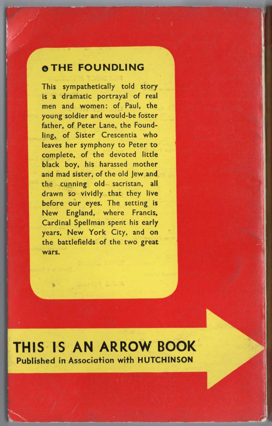 Francis Cardinal Spellman  THE FOUNDLING magnified rear book cover image