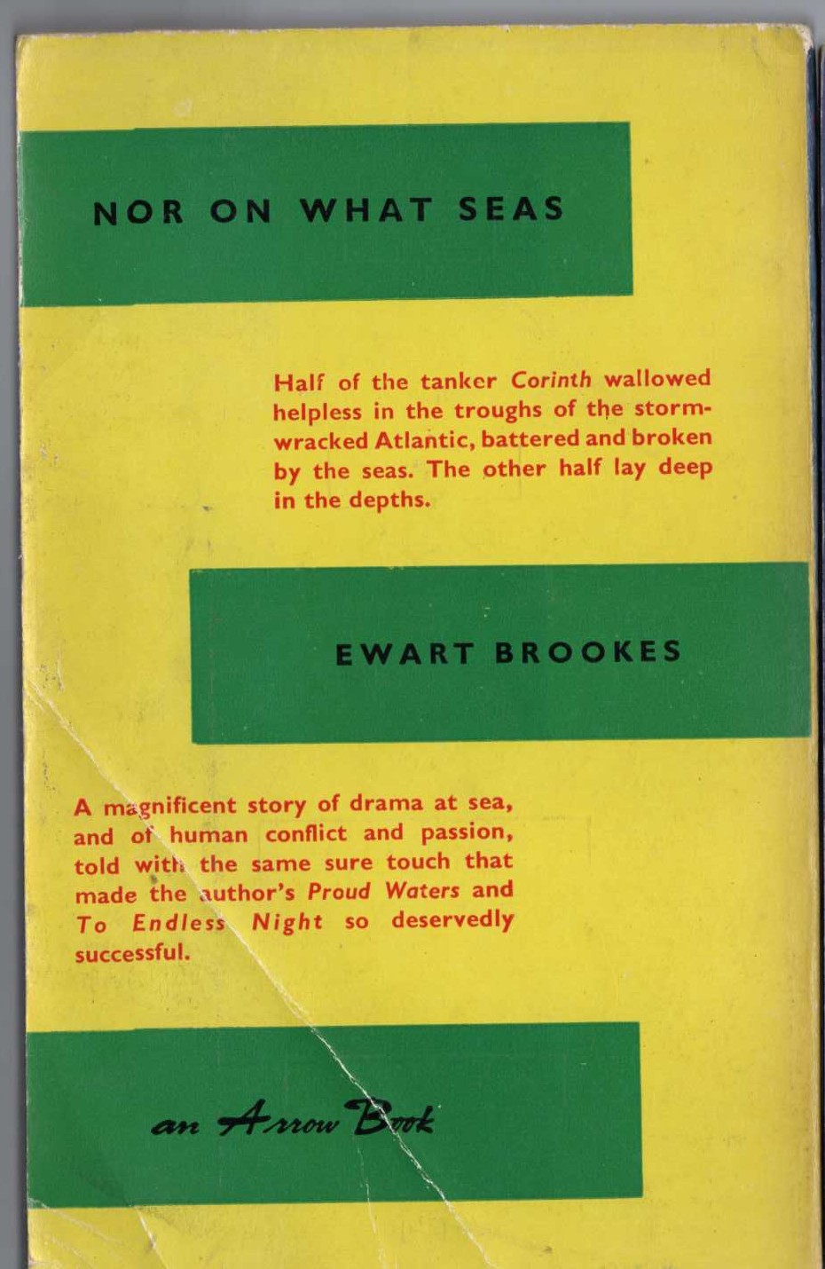 Ewart Brookes  NOR ON WHAT SEAS magnified rear book cover image