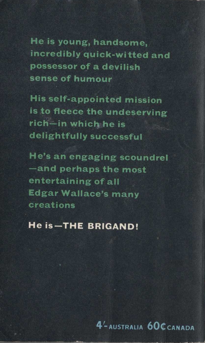Edgar Wallace  THE BRIGAND magnified rear book cover image