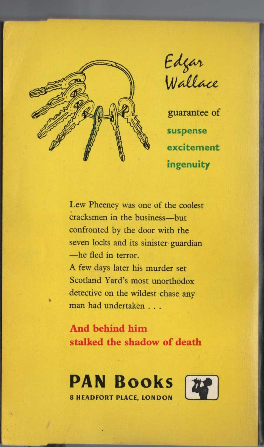 Edgar Wallace  THE DOOR WITH SEVEN LOCKS magnified rear book cover image