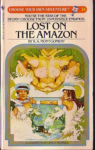 R.A. Mongomery  LOST ON THE AMAZON (Choose Your Own Adventure Book) front book cover image