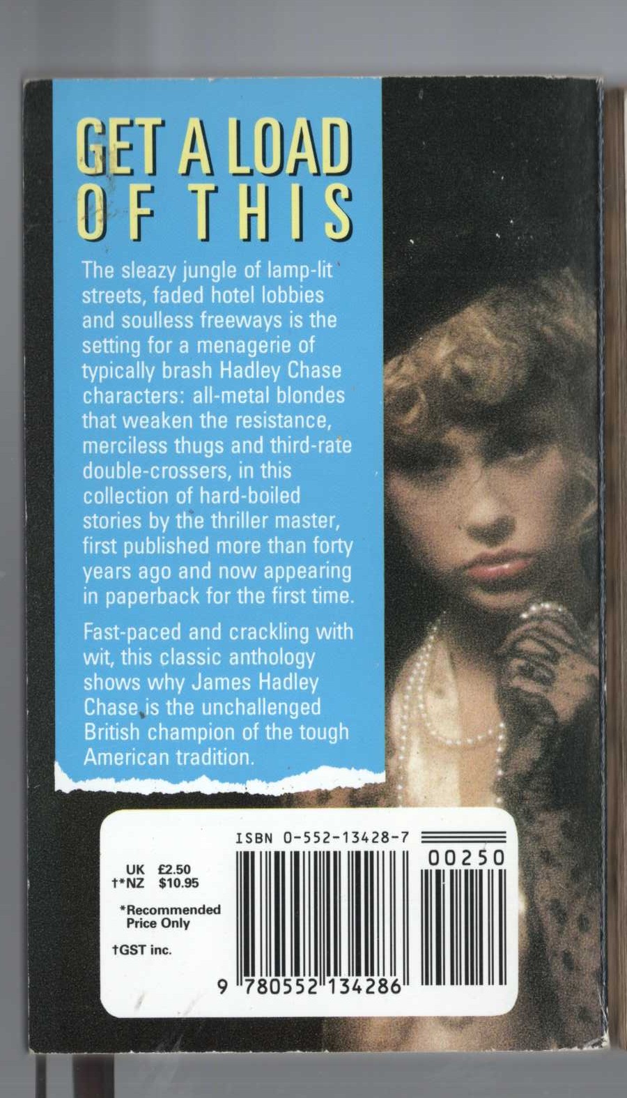 James Hadley Chase  GET A LOAD OF THIS magnified rear book cover image